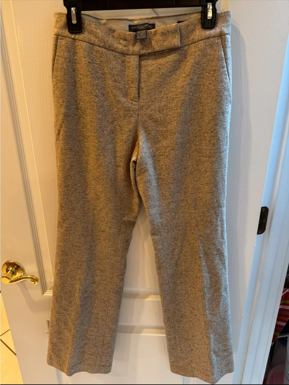 Saks Fifth Avenue Neutral Beige Straight-Leg Pants